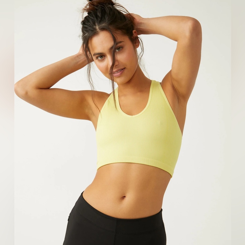 Free People Movement yellow racer back top